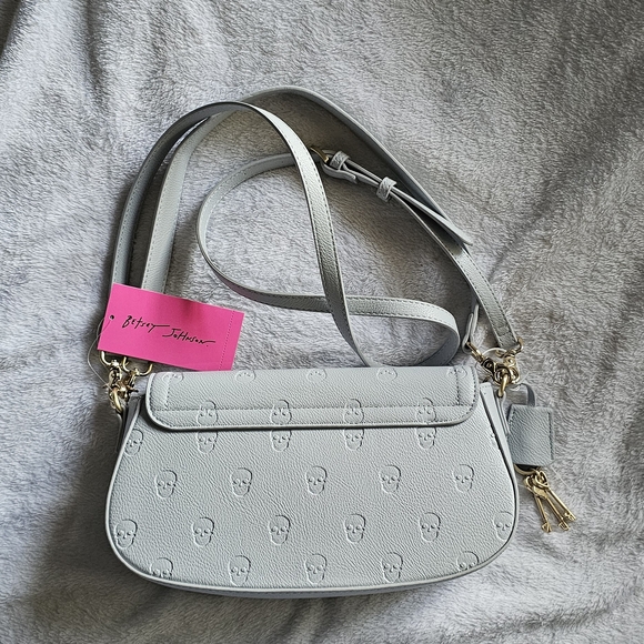 Betsey Johnson Blue Aura Skull Embossed Shoulder Bag - Picture 2 of 5